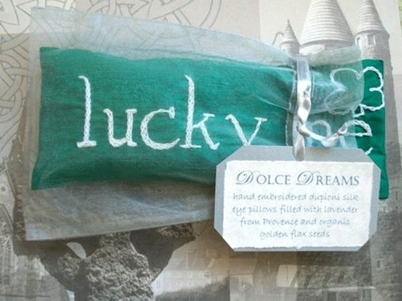 Lavender Eye Pillow Hand Embroidered by Dolce Dreams