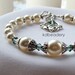 Eire. Swarovski Pearl, Crystal Bracelet, Claddagh Charm. Bridal. Irish.