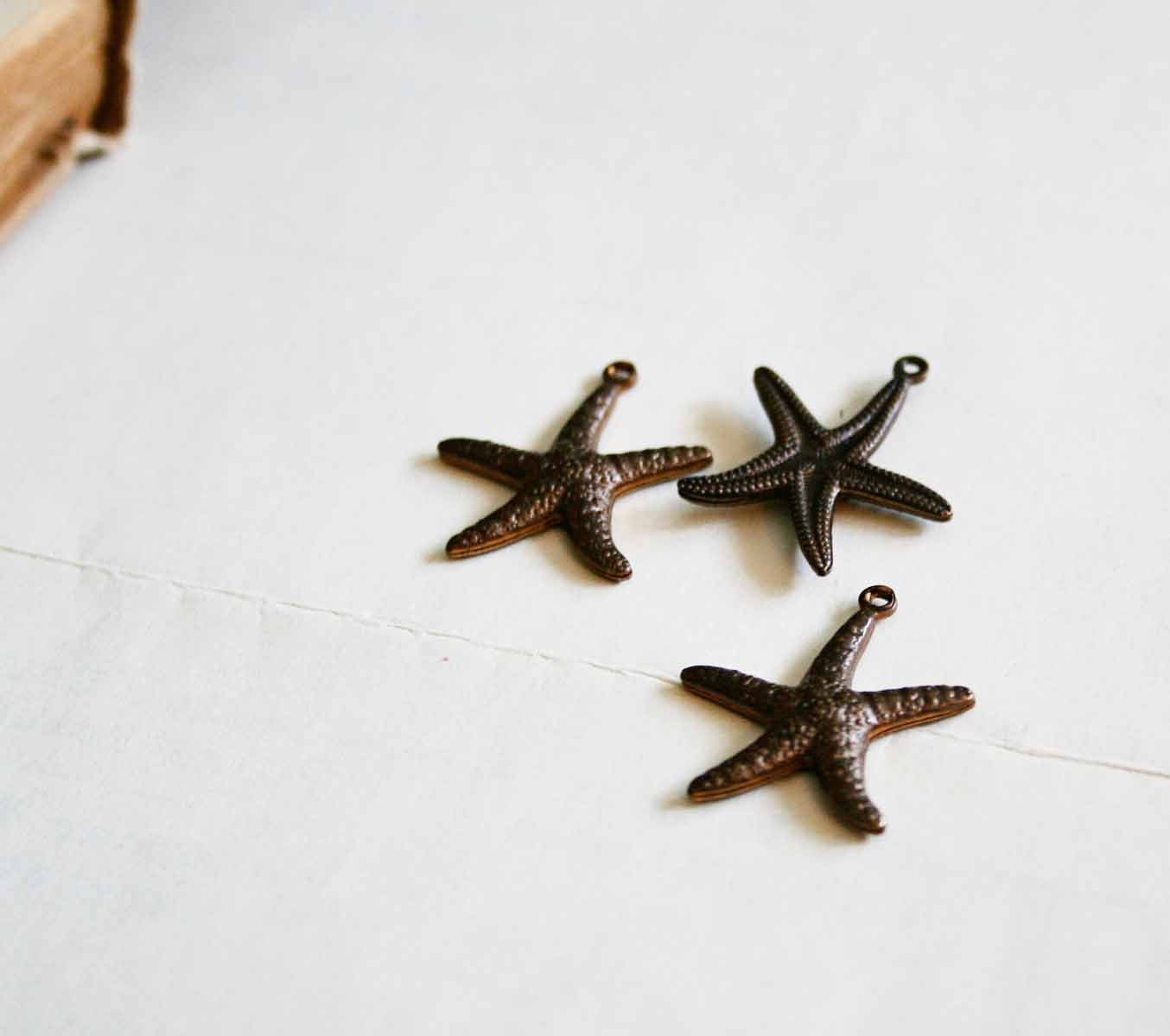 Set of 3 Vintaj starfish charms