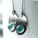 Luminous Earrings..Handmade..Sterling Silver Metalwork..Green Chalcedony Stone...Leaf..Modern Classy Everyday