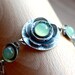 Modern Bracelet in Oxidized Sterling Silver and Chalcedony Handmade Artisan Bracelet Botanical Metalwork