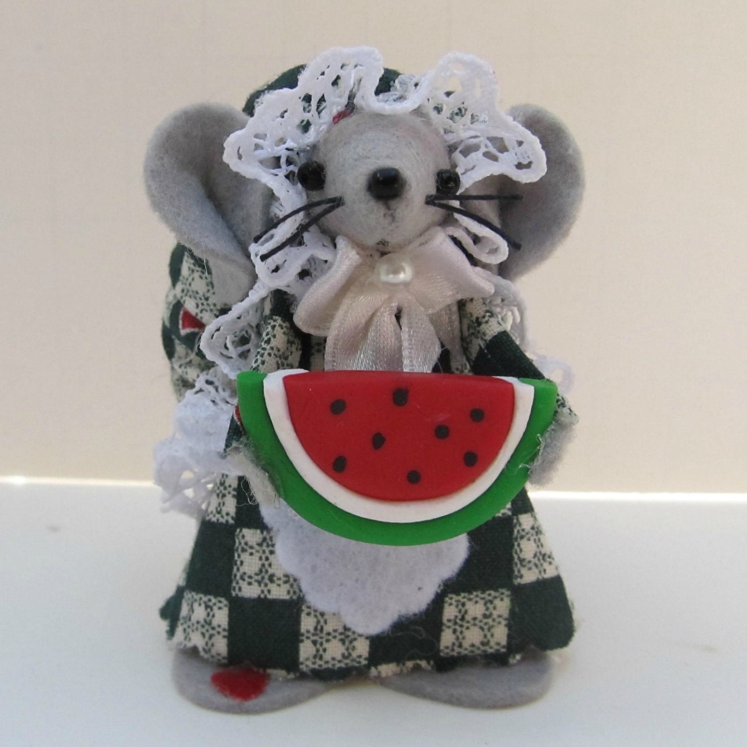 Watermelon Felt Mouse handmade for mice and animal lovers by Warmth