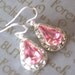 Glam Tear Drop Bridal Earrings...Pretty in Pink