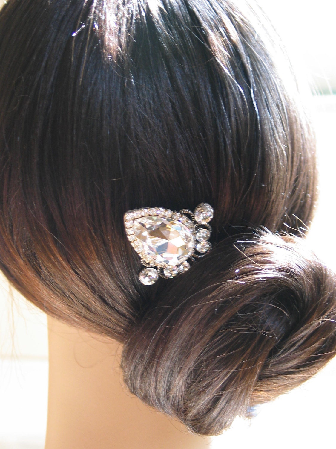 Bridal Hair Pin. Vintage Antique Glam Style, Swarovski Crystals