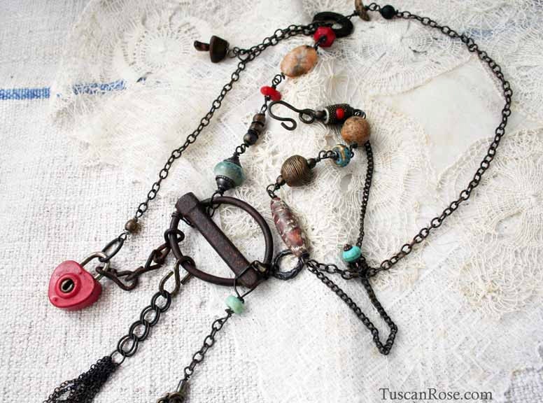 ON SALE - Heart Shaped Lock - urban Gypsy Talisman Necklace