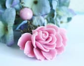 Statement Necklace, Pink Jewelry - Rose Necklace - Flower Necklace Dusty PInk Vintage Glamor, Memorial Day Sale