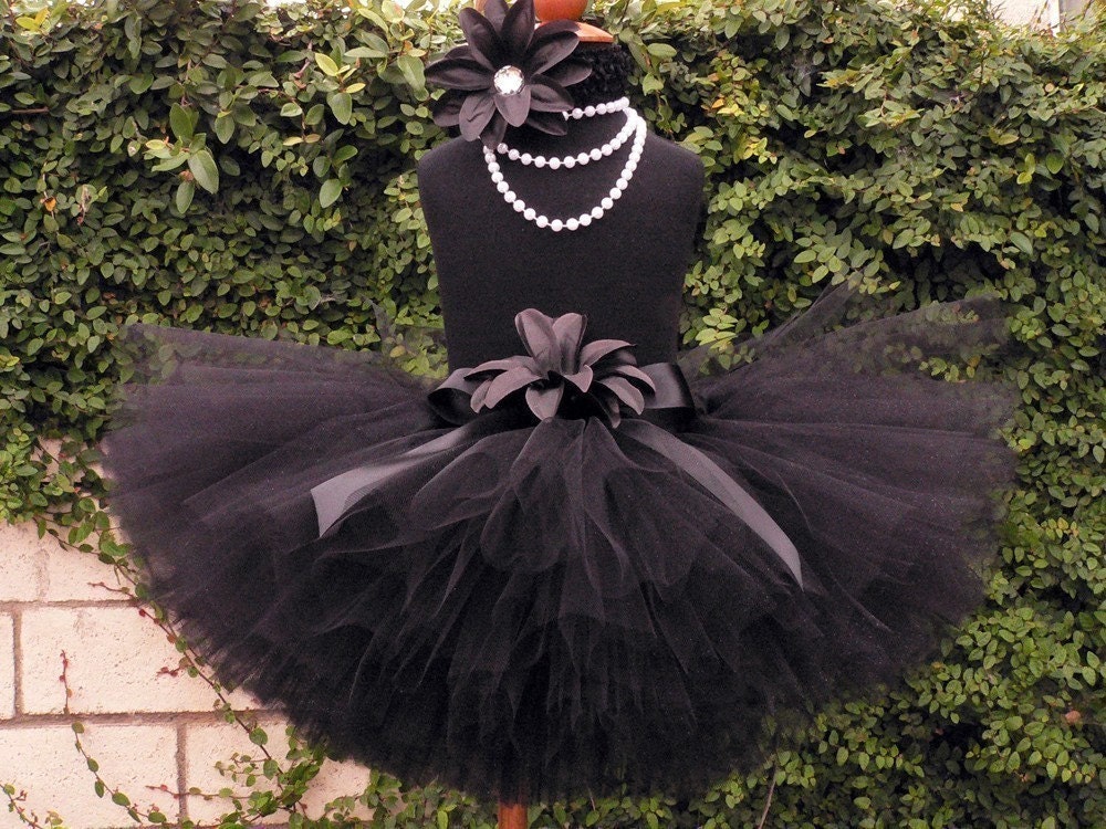 Girls Birthday Tutu Skirt - Black Custom Tutu - TWILIGHT - 10'' Sewn Black Tutu - sizes Newborn up to 5T