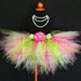 Girls Birthday Tutu - Spring Mix - Sewn 11" Pixie Tutu - Hot Pink, Apple Green, White - Sizes Newborn up to 5T - St. Patrick's Day Tutu