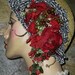 One of a Kind Vintage Roaring 1920's Straw Picnic FLAPPER CLOCHE HAT Gingham Ruffle Red Floral