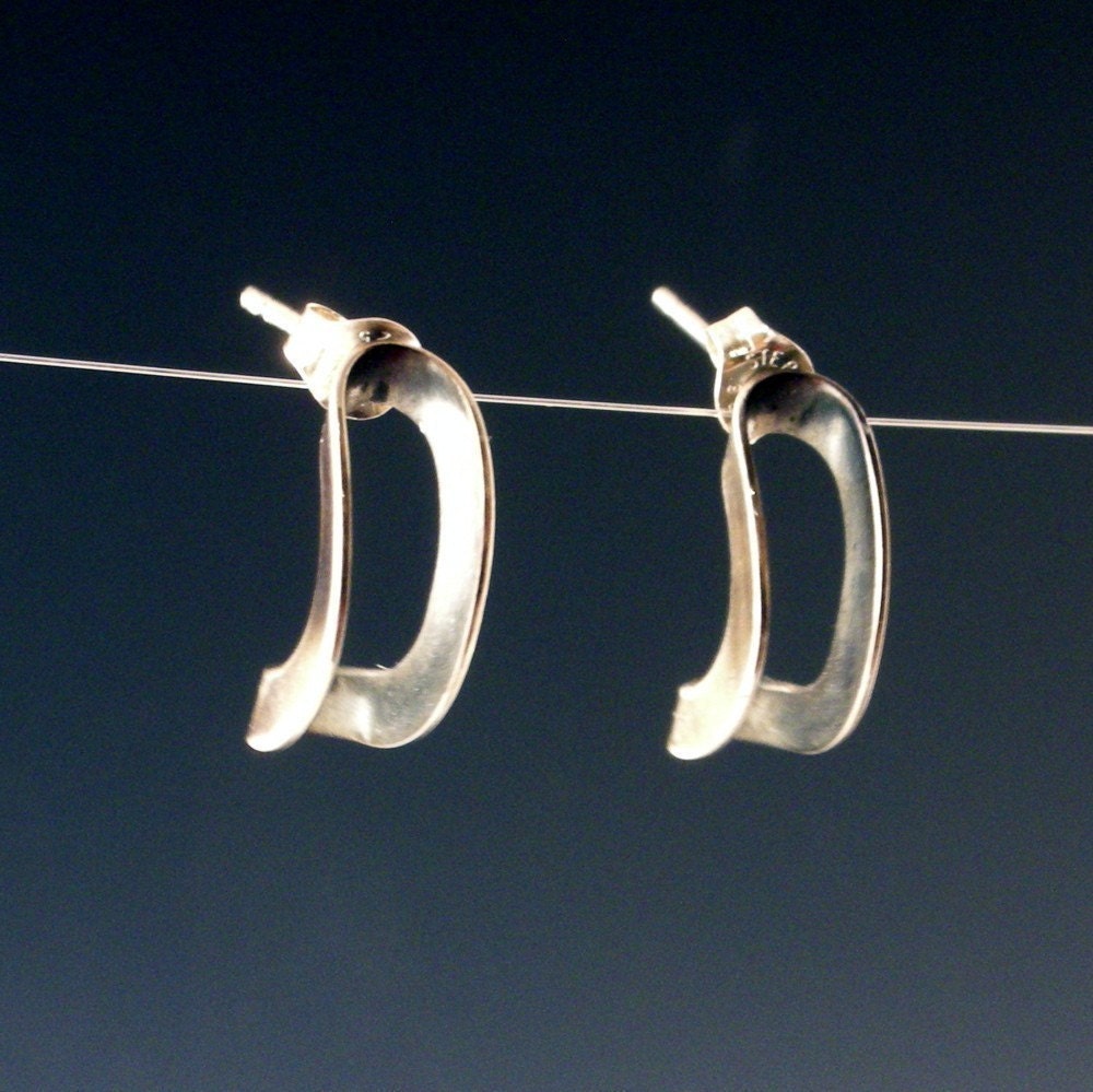 loopy earrings recycled sterling silver