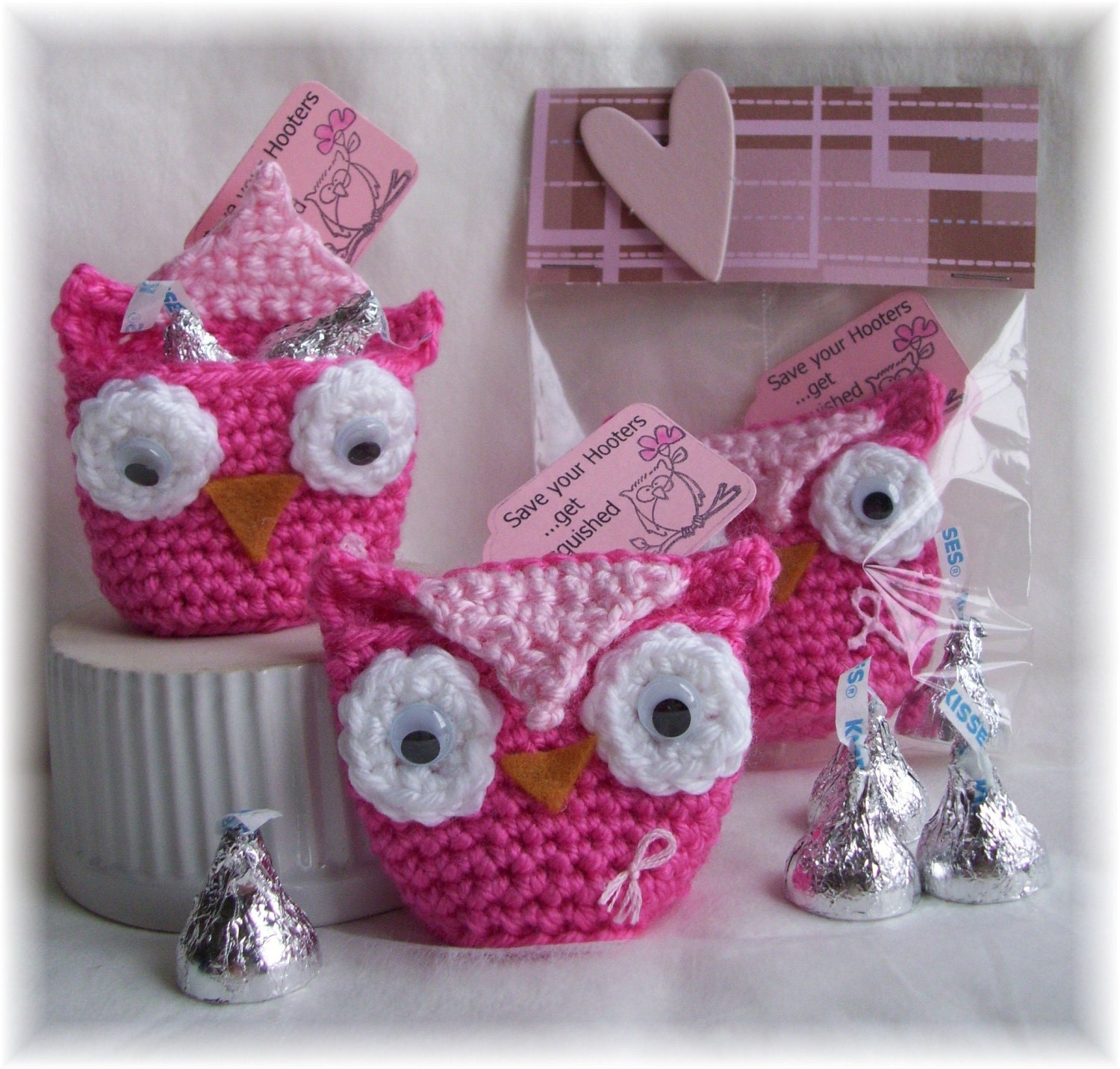 Save your Hooters...crochet owl...breast cancer awarness
