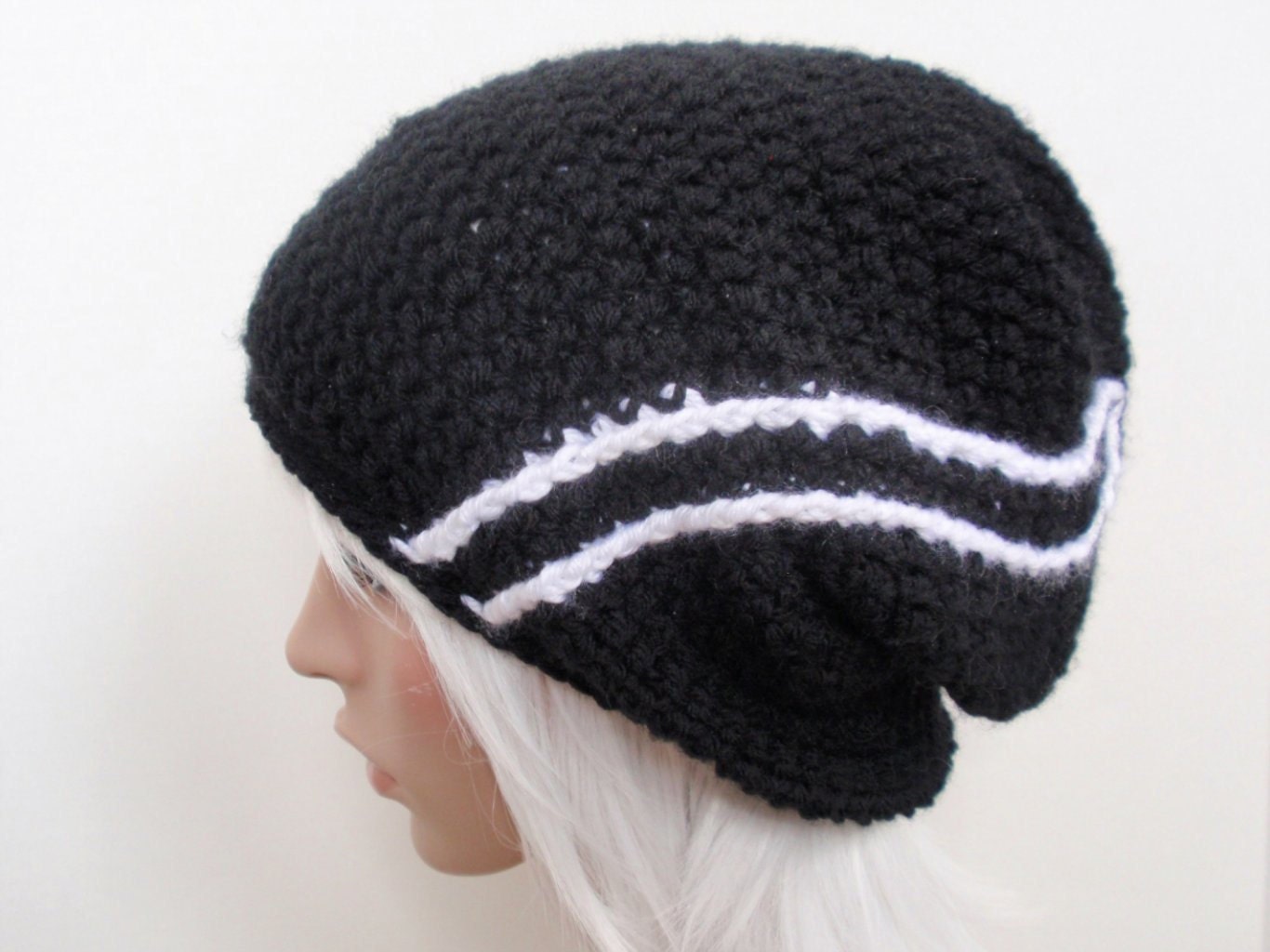 MADE TO ORDER - Slouchy Beanie with Vertical Stripes
