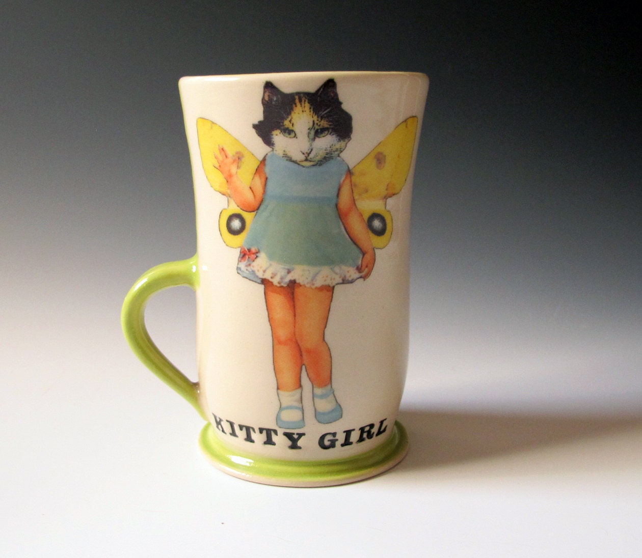Kitty Girl Cup - Hand thrown Mug