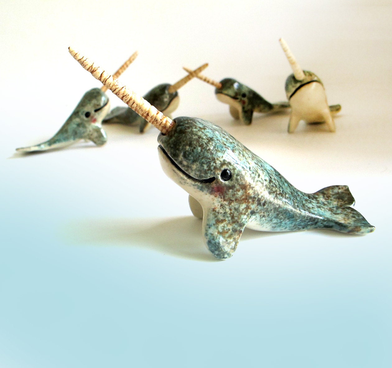Narwhal Sculpture - ceramic figurine