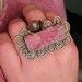 RESERVED Druzy Ring Sterling Silver Large Pink Stone Statement Jewelry Size 9 - Flourish