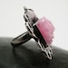 RESERVED Druzy Ring Sterling Silver Large Pink Stone Statement Jewelry Size 9 - Flourish