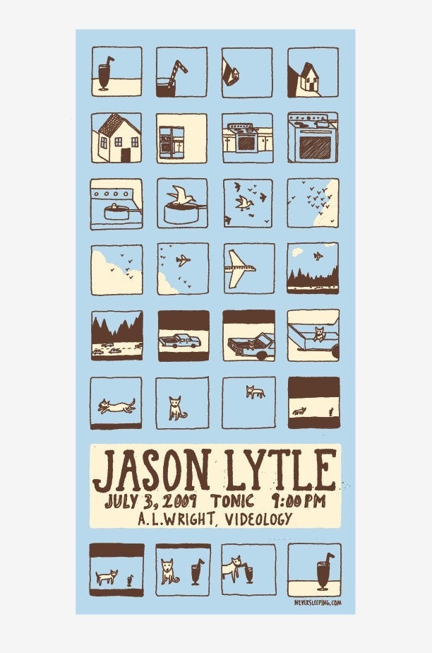 Jason Lytle (formerly of Grandaddy) hand-pulled, screen printed concert poster