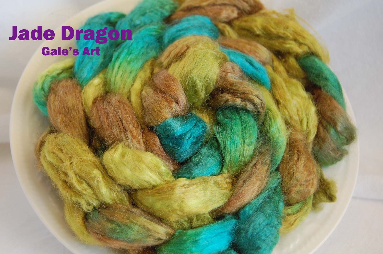 Tussah silk Top- jade dragon (2 oz or approx 60 grams)