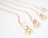 Champagne & Gold Bridesmaids Necklace, Y drop Pendants, light brown crystals, sunbeam, harvest gold, enchanted glow, sunshine, buttercup