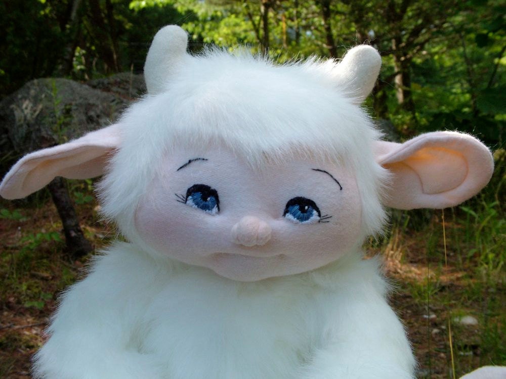 Yuki Frostfoot, a jointed yeti plush PDF sewing pattern-- digital download