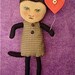Cat girl art doll- Valentine- Clarice- ugly cute- weird- contemporary folk art- ooak doll