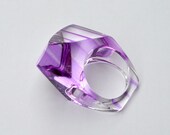 1960s Ring Lucite Purple Prism Geometric 60s Mod