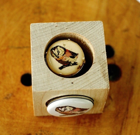 Owl Hammered Wine Cork Ring - Recycled Wood Jewelry - Silver Band - Upcycled by Uncorked