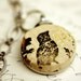 Wine Cork Necklace - Bluebirds - Upcycled Silver by Uncorked
