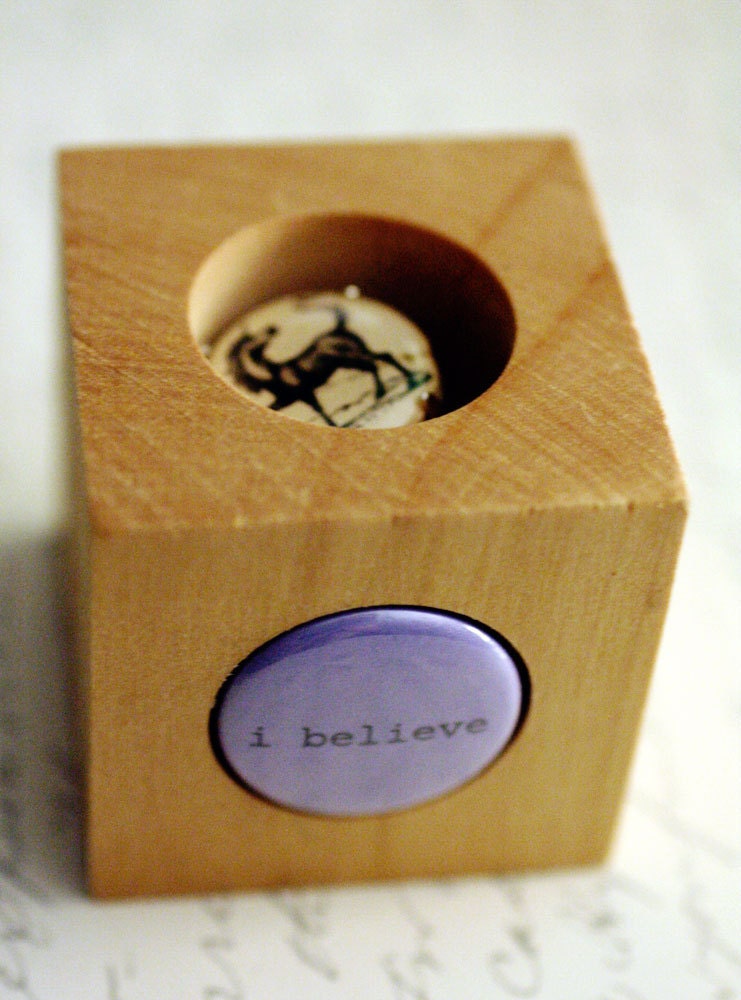 Unicorn Jewelry - Cork Ring in Wood Block - Upcycled by Uncorked