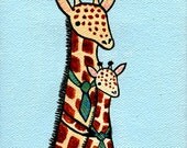 Giraffe Dad original painting