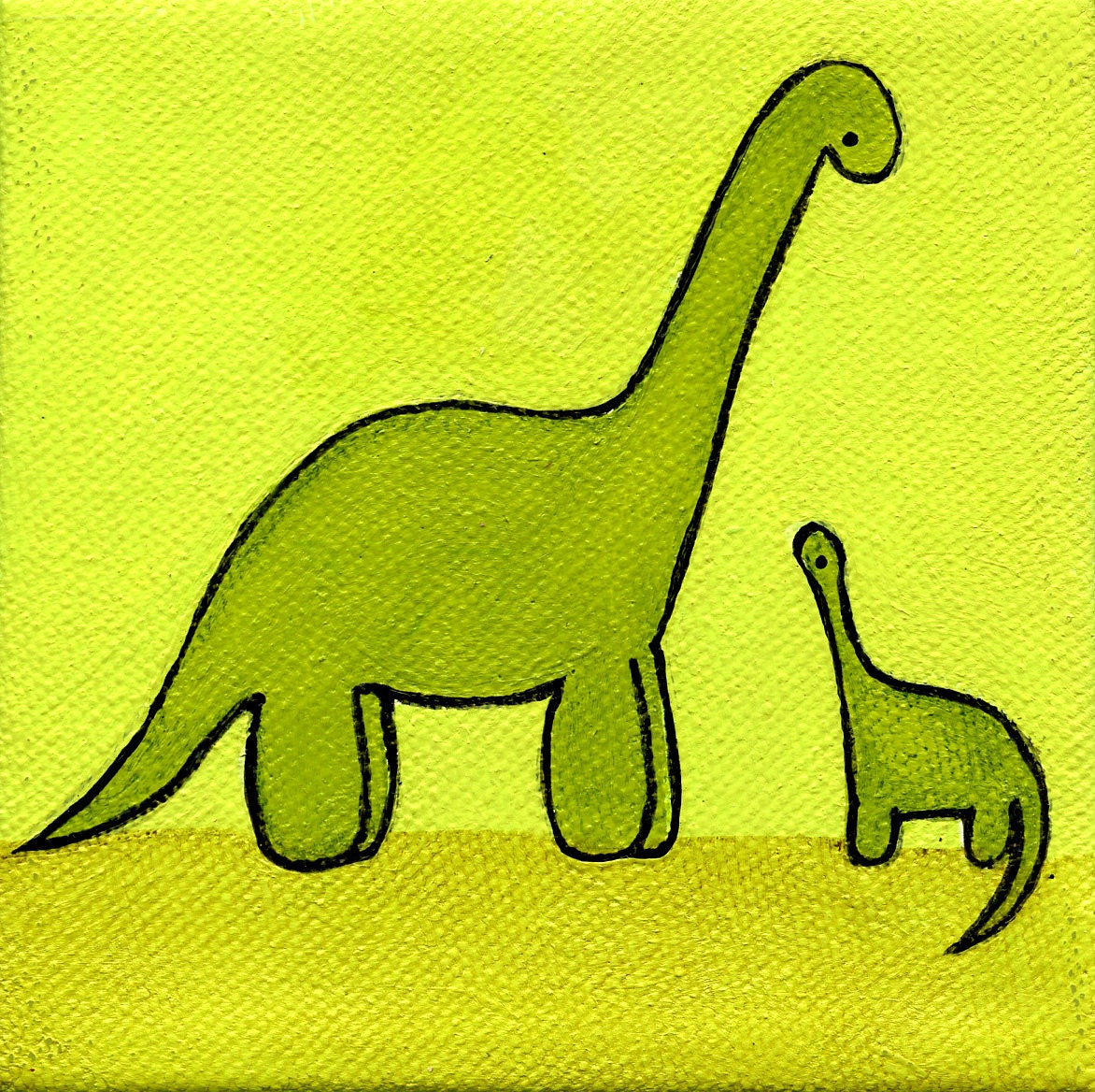 Dinosaur Dad original painting