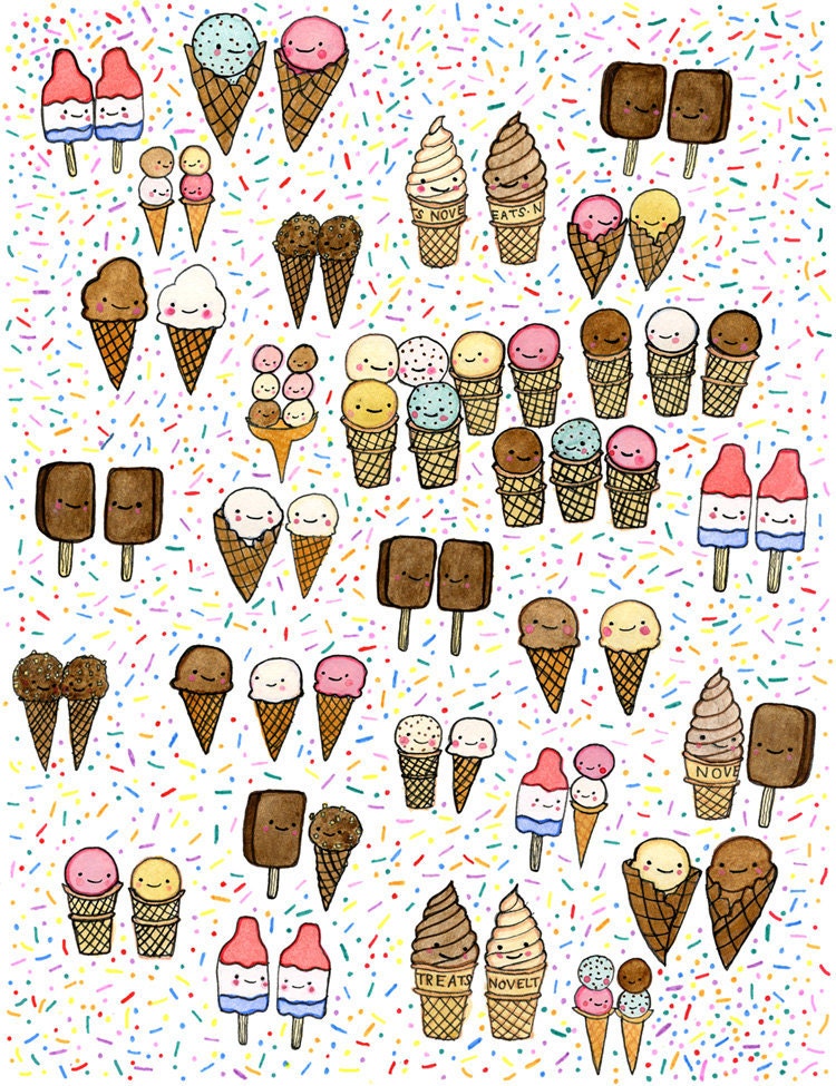 Ice Cream Social 8x10 digital art print