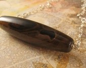 SALE 25 PERCENT OFF Charred Necklace - Black Coffee Jasper and Sterling Silver