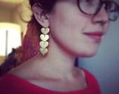 Valentines Day - Brass Heart Dangle Earrings- Handmade and Wonderful