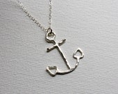 Sterling Silver Anchor Necklace on 18 inch Silver chain- Handmade by Rachel Pfeffer
