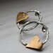 SALE Sterling Silver Hammered Hoops with Brass Hearts
