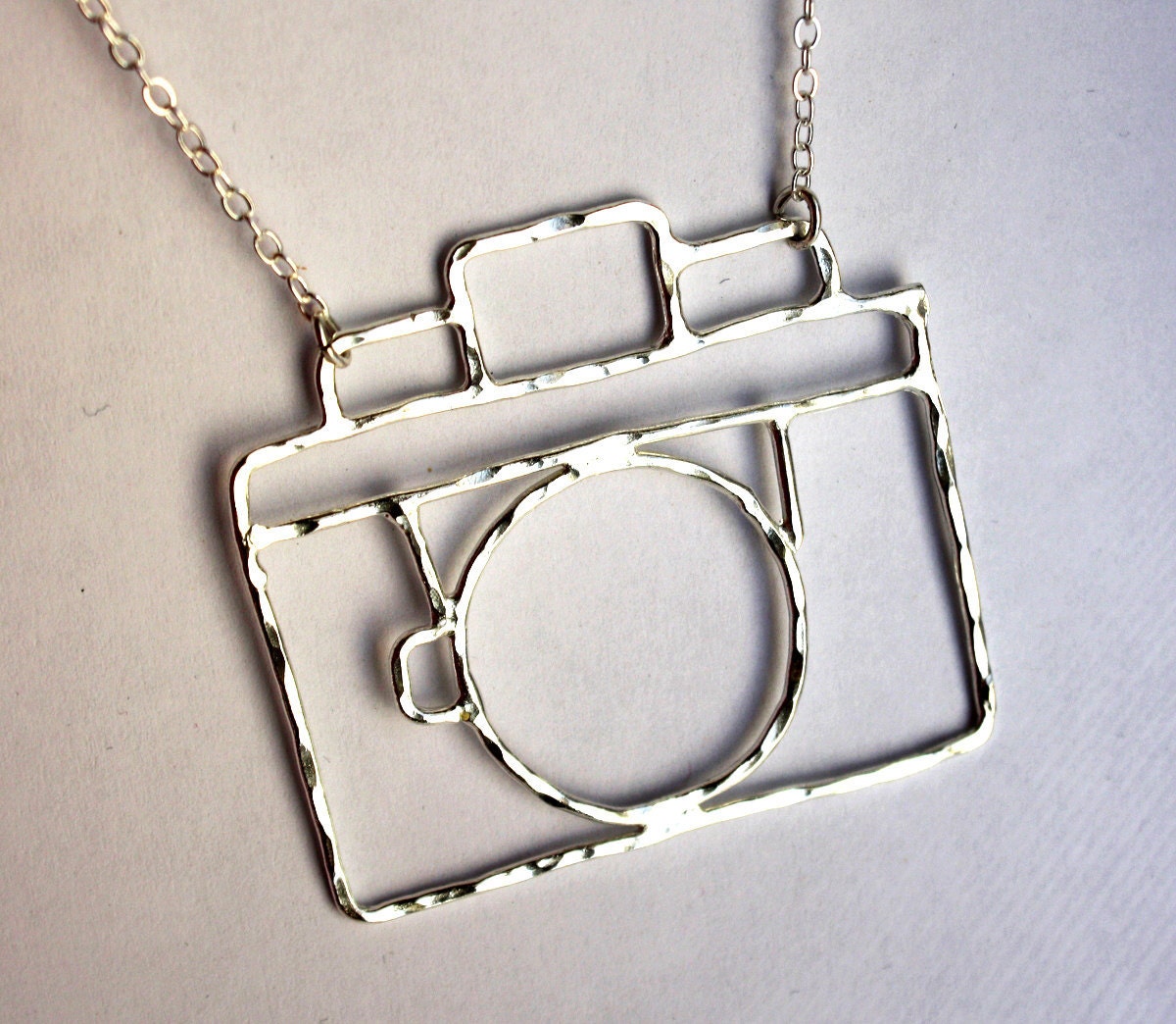 Sterling Silver Old Fashioned Camera Necklace- Handmade by Rachel Pfeffer- Holga