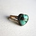Handmade Turquoise Heart Ring in Sterling Silver on Gold Fill Band