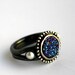 Drusy Deluxe - Luxury Sterling Silver Ring with Blue Drusy and Pearls