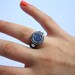 Drusy Deluxe - Luxury Sterling Silver Ring with Blue Drusy and Pearls