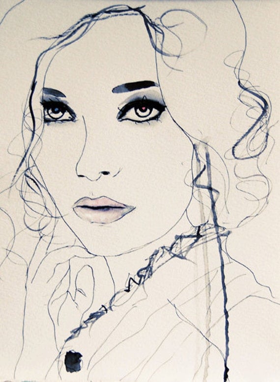 Twilight Blue - Fashion Illustration Art Print // Limited Edition