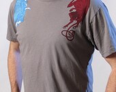 Shoulder Angel and Devil T-shirt on Gray - Men's Tee Shirt S M L XL 2XL 3XL