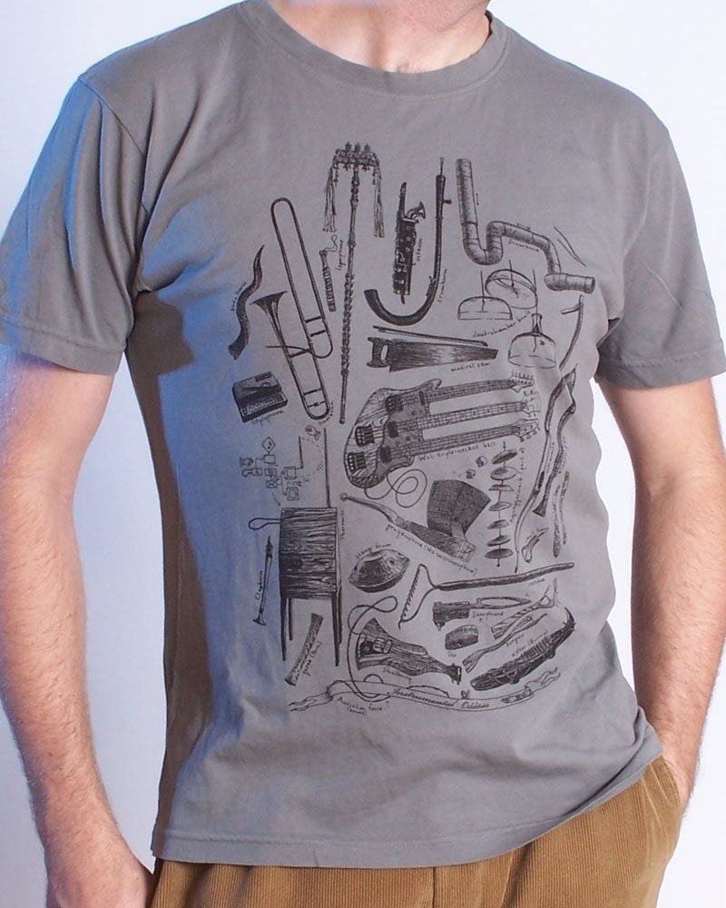 Instrumental Oddities T-shirt on Concrete - Men's Music Tee Shirt S M L XL 2XL 3XL
