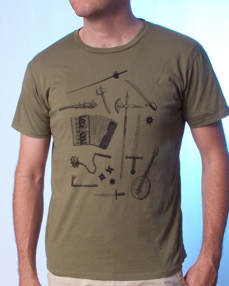 Instruments of War T-shirt on Moss Green - Men's Tee Shirt S M L XL 2X 3X
