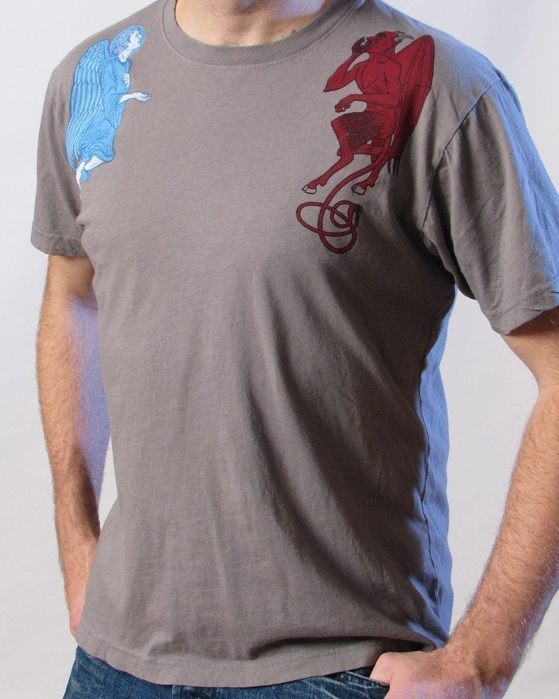 M Angel and Devil T-shirt on Concrete ..... Men's Medium tee