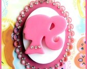 HUGE Pink Lady Silhouette Acrylic Necklace