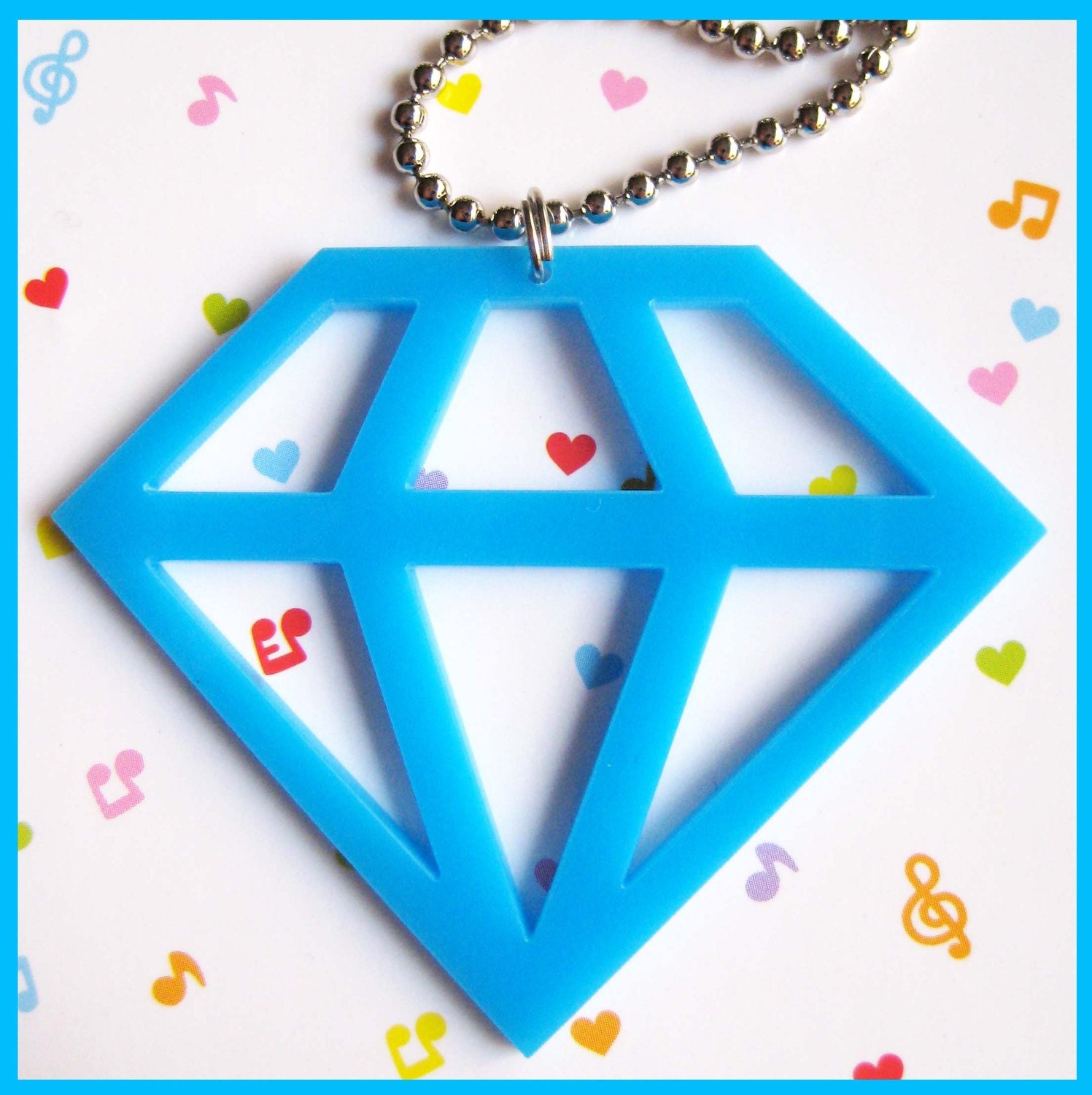 Light Blue Acrylic Diamond Necklace