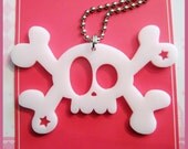 HUGE White Skull Acrylic Necklace