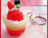 Strawberry Ice Cream Sundae Keychain