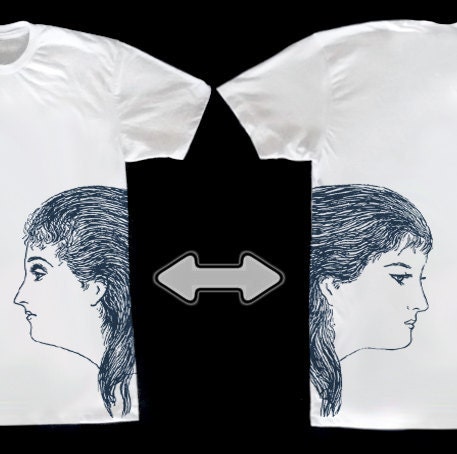 Men's Poly-Cotton Tshirt in White feat. Sestry print in Sea Blue